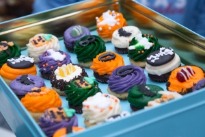 Colorful cupcake display