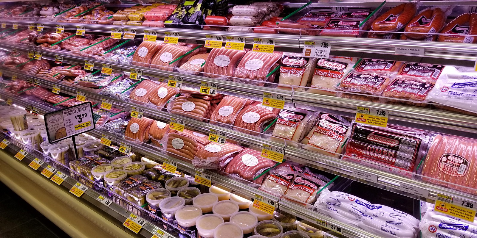 prepared meat display case led lighting for supermarkets