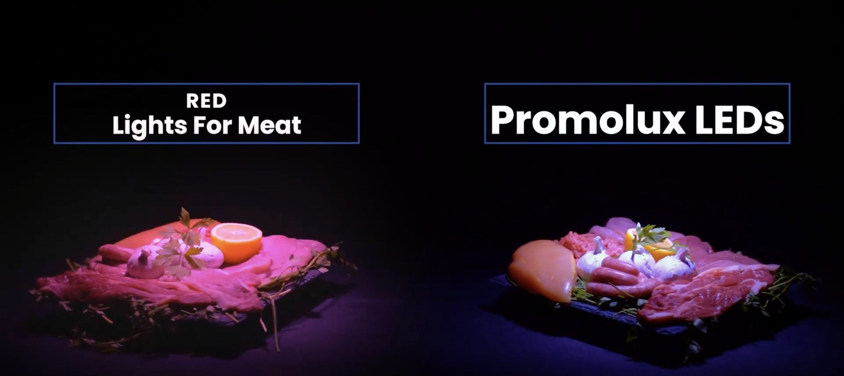 oświetlenie ekspozycji świeżego mięsa