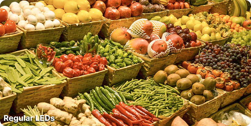 regular lighting for produce display cases