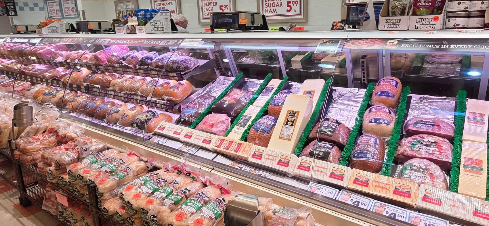 supermarket deli meat display case