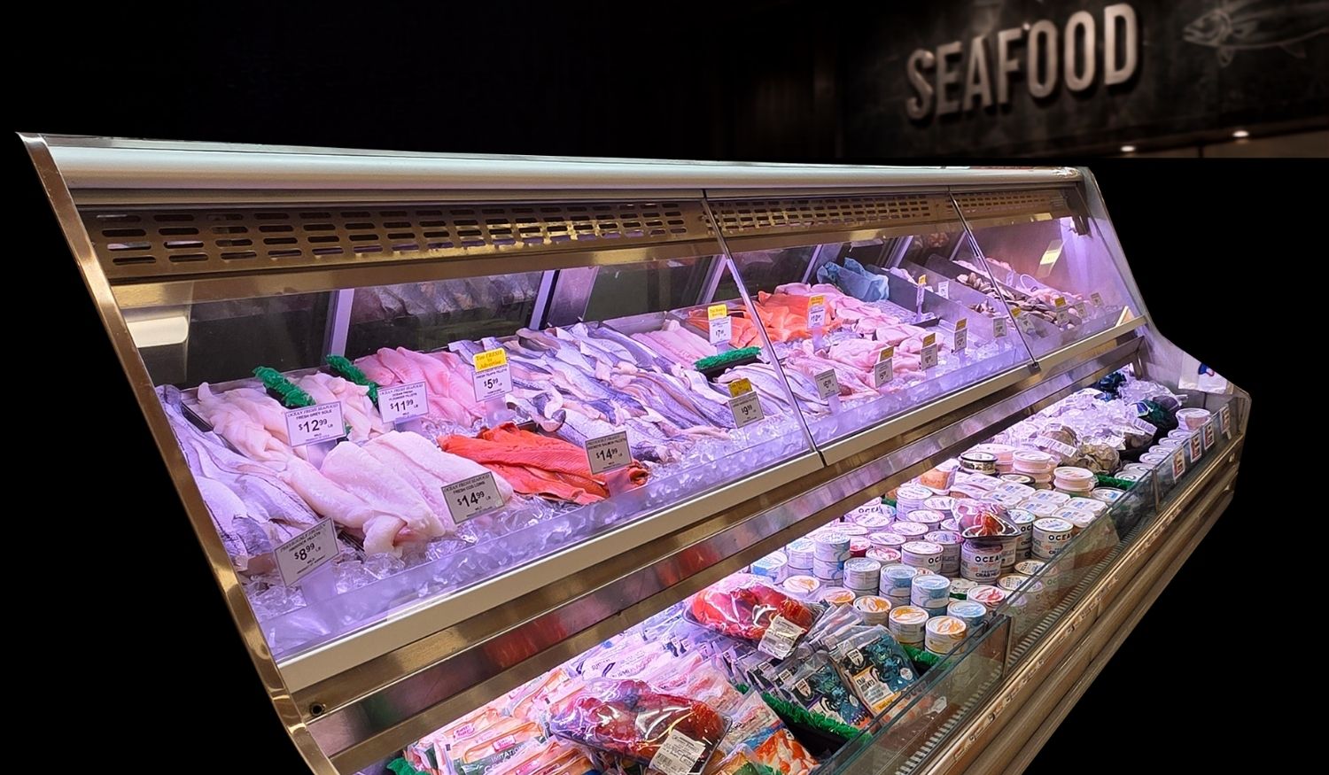 seafood display cases for supermarkets