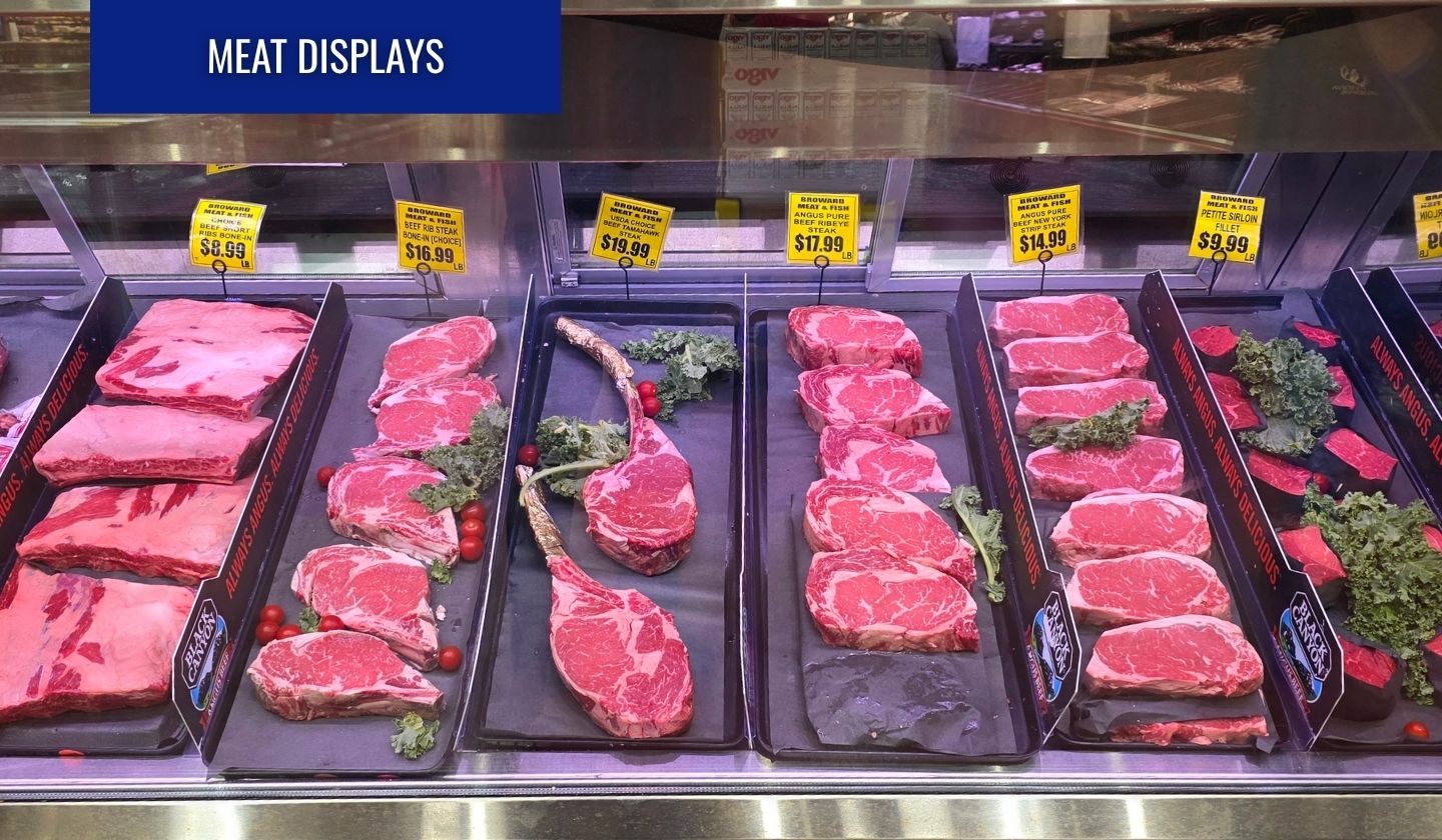 meat case display lighting in supermarkets